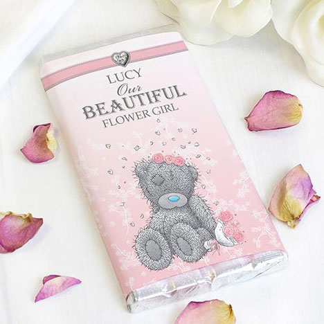 Personalised Me to You Flower Girl Bridesmaid Wedding Chocolate Bar Extra Image 1